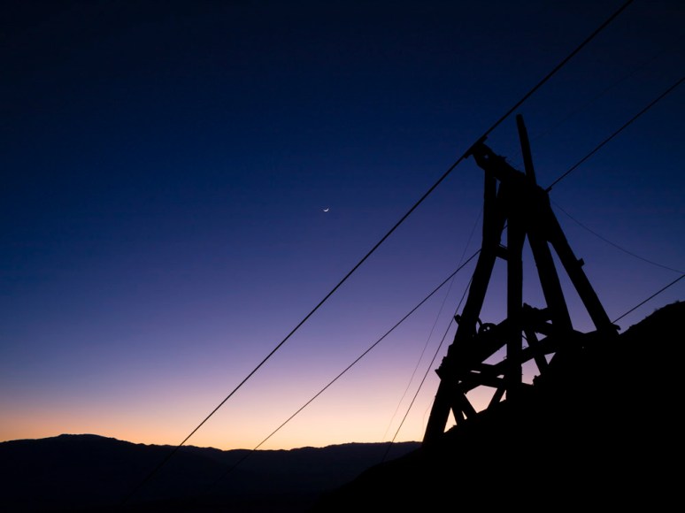 Old mine shaft at dusk, Death Valley, USA