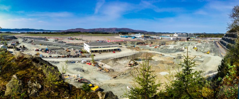 Bergen Airport expansion viewed from above, completion due 2017.