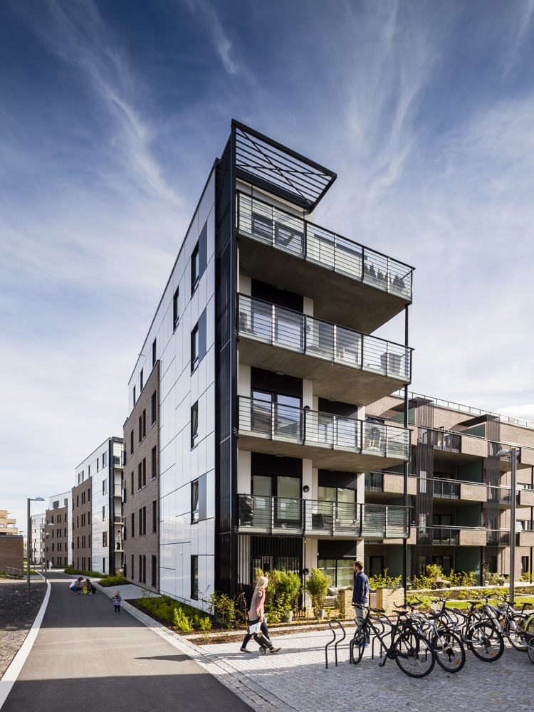 Central walkway connecting the residential properties