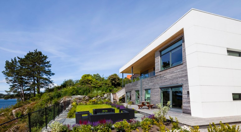 Dramatic angled residential property in the fjords of Bergen.