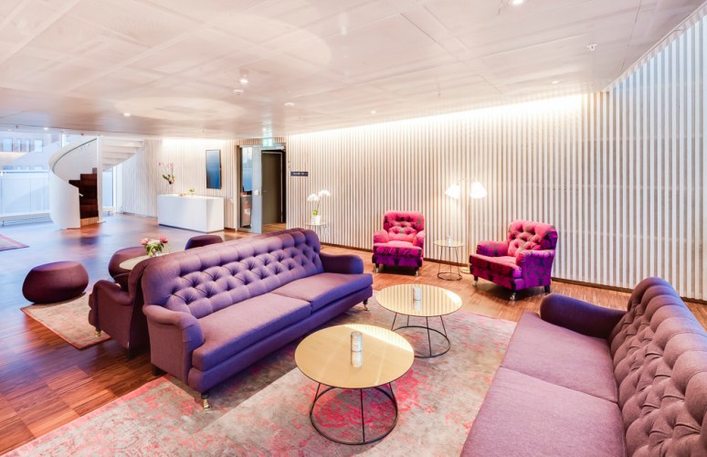 Lounge area at Hotel Von Kraemer, Uppsala, Sweden designed by Link Arkitektur.