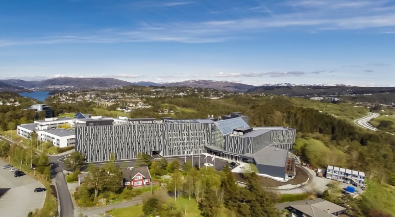 Aerial image of Quality Hotel Sandsli designed by Link Arkitektur