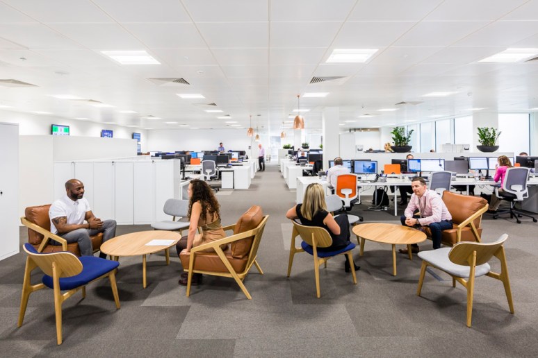 Breakout relaxation areas at Informa office designed by Ben Adams Architects.