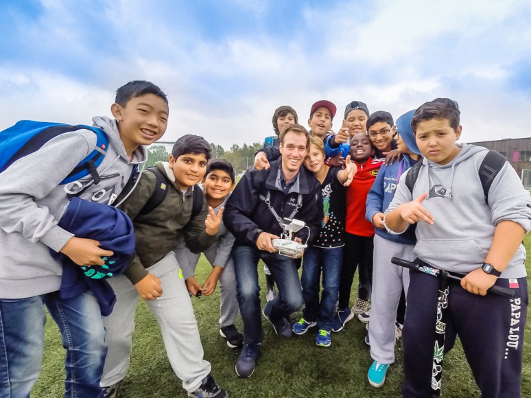 Aerial drone assistants at Veitvet Skole! Oslo, Norway.